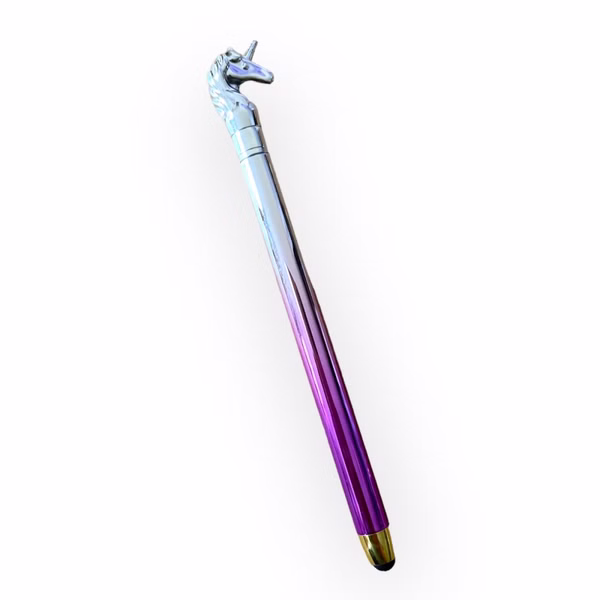 Einhorn Kugelschreiber mit Touchpen -SILBER-