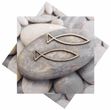 Servietten Steine Fisch Tischdeko Kommunion Konfirmation 20 Stück 1