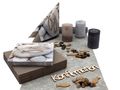 Tischdeko Konfirmation Taupe Greige Grau Fische SET 20 Personen Deko 1
