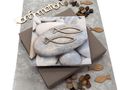 Tischdeko Konfirmation Taupe Greige Grau Fische SET 20 Personen Deko 2