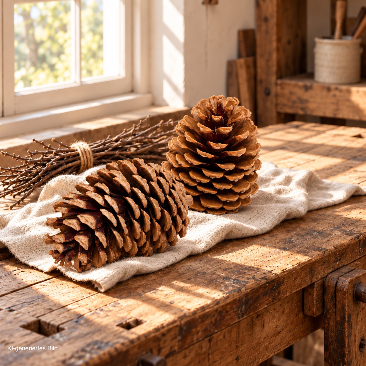 2 Zapfen Maritima Tannenzapfen See-Kiefer Natur Deko Weihnachten 14-18cm