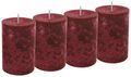 4 Stumpenkerzen Kerzen Bordeaux Rot Weinrot 6cm Hochzeit Tischdeko Weihnachten Advent Kerze Deko 1