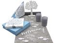 Tischdeko Kommunion Konfirmation Taufe Blau Hellblau Weiß Baum des Lebens SET 20 Personen  1