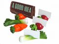6x Tischkartenhalter 6x Karten Gemüse Platzkarten Serviettenhalter Tischdeko Grillparty Deko 1