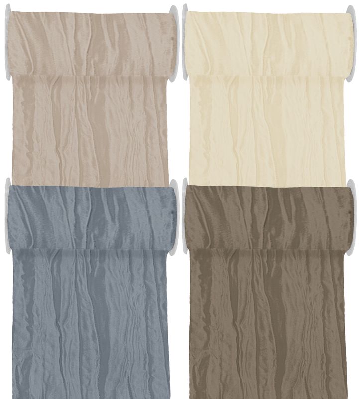 10m Fripe Taft 200mm Tischläufer Creme Grau Taupe Beige Tischdeko Hochzeit Kommunion Konfirmation