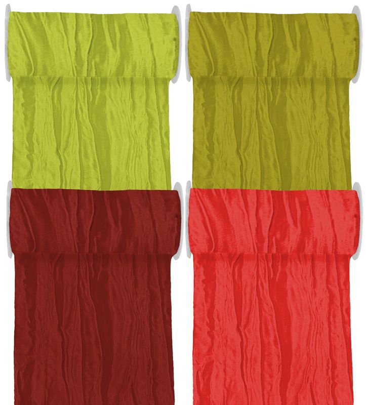 10m Fripe Taft 200mm Tischband Rot Bordeaux Hellgrün Grün Kommunion Konfirmation Hochzeit Tischdeko