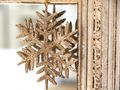 2 Anhänger Schneeflocke Gold Glitzer Weihnachten Christbaumschmuck Baumschmuck Weihnachtsbaum Deko 2