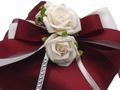 Ringkissen Kissen Hochzeit Bordeaux Creme 18x18cm - handgefertigt von ZauberDeko in Deutschland 4