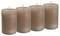 4 Stumpenkerzen Kerzen Braun Taupe Adventskranz Weihnachten Tischdeko Deko Hochzeit Kommunion Konfirmation 1