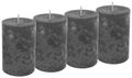 4 Stumpenkerzen Kerzen Grau Anthrazit 6cm Adventskranz Weihnachten Tischdeko Deko 1