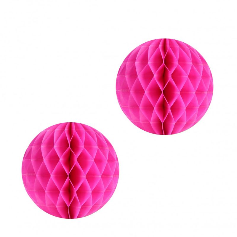 2x Wabenball Papierball Ø 20cm Pink Deko Hochzeit Raumdeko