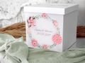 Personalisierte Briefbox Geschenkbox mit Blätterkranz & Blüten, Weiße Kartenbox für Hochzeit, Verlobung & Geburtstag 2