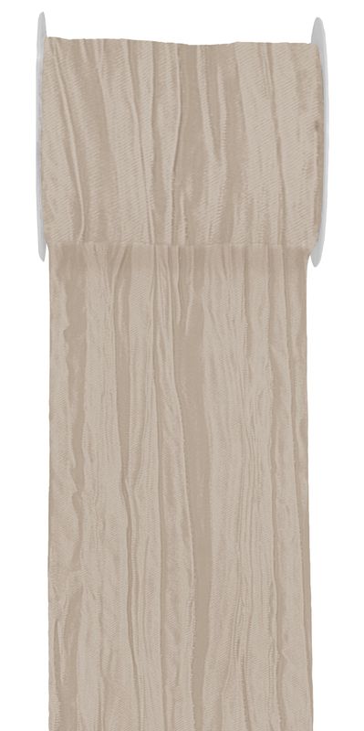15m Fripe Taft 100mm Tischläufer Creme Grau Taupe Beige Tischdeko Hochzeit Kommunion Konfirmation