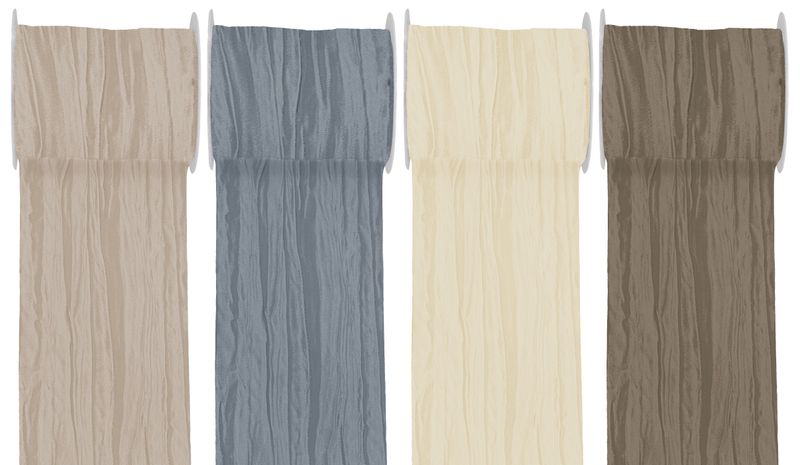 15m Fripe Taft 100mm Tischläufer Creme Grau Taupe Beige Tischdeko Hochzeit Kommunion Konfirmation
