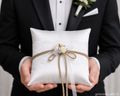 Hochzeit  Ringkissen Creme mit Spitze, Traukissen, Ehering Kissen, Verlobung Accessoires Braut Bräutigam 5