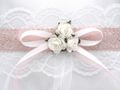 romantisches Ringkissen Vintage Weiß Rosa Hochzeit Braut Traukissen für Ringe 5