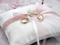 Ringkissen Hochzeit Satinkissen Weiß mit Rosa Spitze Braut Traukissen Ringe - handgefertigt von ZauberDeko 4