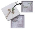 Geschenkidee im romantisch verträumten Stil mit weißer Spitze und Rosen-Detail für Hochzeiten oder Geburtstage 2