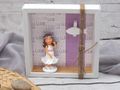 Geschenkverpackung Kommunion Mädchen Lila Mauve Rosa Liebe Glaube Hoffnung Geldgeschenk 2