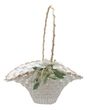 Blumenkörbchen Streukörbchen Trockenblumen Weiß Hochzeit Blumenkind  25 x 19 x 32 LEA 1