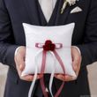 Ringkissen Hochzeit oder Verlobung aus Satin in Weiß Rot - Traukissen für Trauringe & Eheringe 4