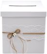 Fertige Geschenkbox Briefboxin Weiß mit Spitze für Hochzeit, Geburtstag, Kommunion, Konfirmation, Jubiläum 2