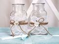 2 Vasen Hochzeit Vintage Tischdeko Spitze Weiß MIRA 4