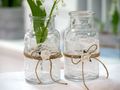 2 Vasen Hochzeit Vintage Tischdeko Spitze Weiß MIRA 2