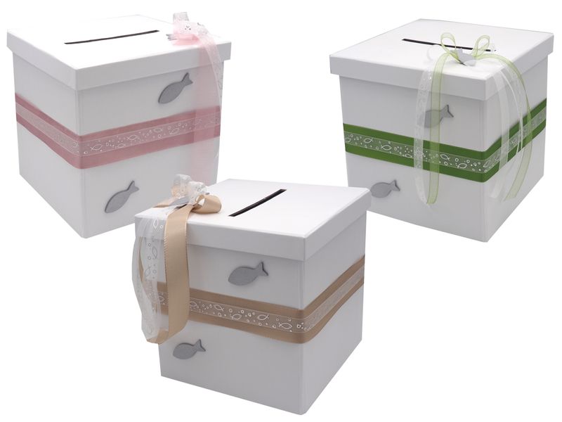 Briefbox Kommunion Konfirmation Grün Taupe Mauve Kartenbox Tischdeko