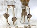 2 Vasen Hochzeit Vintage Tischdeko Gläser Herz Deko Geburtstag ANNA 5
