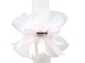 Kerzenrock Tropfschutz Organza Rosa Weiß Kommunion Kerze Taufkerze Kommunionkerze  1