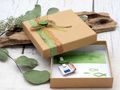 Originelle Geschenkverpackung zur Konfirmation oder Kommunion in modernem Grün mit Fisch-Detail 3