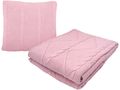 Decke und Kissen Zopfmuster Rosa Bettdecke Strickdecke Couchkissen 130 x 170 cm 1