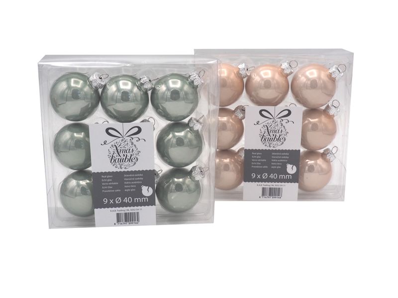 Kugeln Weihnachtskugeln Christbaumschmuck Salbei Rosa Ø 4cm Weihnachten Deko 9 Stück