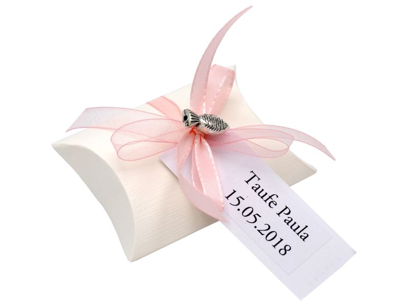 10x Gastgeschenk Fisch mit Namen Bedruckt Rosa Personalisiert Taufe Kommunion Konfirmation