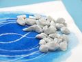 Tischdeko Kommunion Konfirmation Blau Creme Fisch Aufsteller SET 20 Personen 4