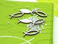 Streudeko Fische Tischdeko Kommunion Konfirmation Grün Kiwi Weiß Fisch Aufsteller SET 20 Personen 4