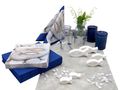Tischdeko Kommunion Konfirmation Blau Grau Weiß Fisch SET 20 Personen 1