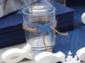2x Teelichtglas Kommunion Konfirmation Tischdeko Blau Fisch Vintage DAVID 2