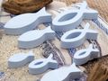 Deko Fische aus Stewalin in Hellblau als Tischdeko für Kommunion Konfirmation & Taufe 2