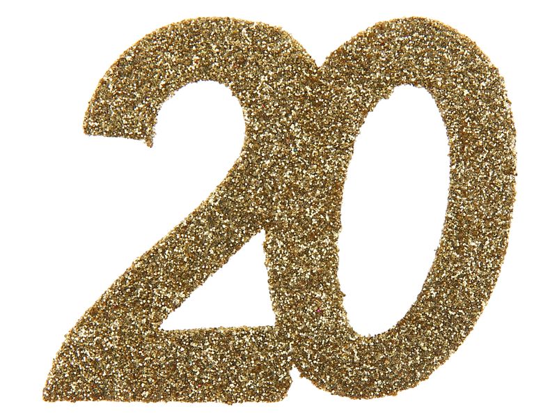 6 Stück Streudeko Geburtstag Tischdeko Zahlen Gold Glitzer Jubiläum Partydeko
