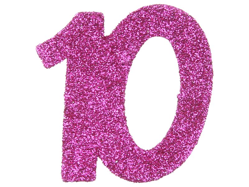 6 Stück Streudeko Geburtstag Tischdeko Zahlen Pink Glitzer Jubiläum Partydeko