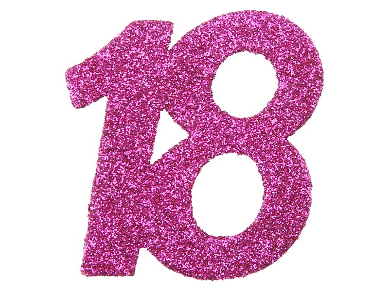 6 Stück Streudeko Geburtstag Tischdeko Zahlen Pink Glitzer Jubiläum Partydeko