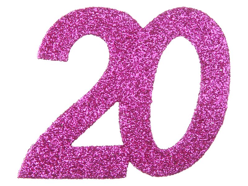 6 Stück Streudeko Geburtstag Tischdeko Zahlen Pink Glitzer Jubiläum Partydeko