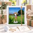 Geldgeschenk Golf Golferinnen mit Golf-Figur, Kunstgras & Mini-Golfball für Golfkurs, Ausrüstung & Golfurlaub 2