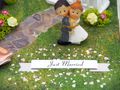handgefertigte Geldgeschenk-Verpackung zur Hochzeit mit Deko-Figuren - original Geld oder Gutschein verpacken 5