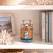Maritime Deko Vase aus Glas – mit Kork, Naturkordel, Badesandale & Muschel dekoriert 2