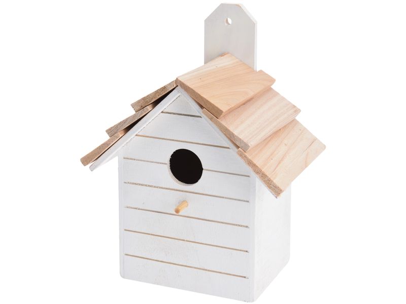 Vogelhaus Holz Weiß Deko Garten Terrasse Nistkasten Vogelhäuschen