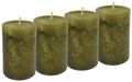 4 Stumpenkerzen Kerzen Grün Olive Tischdeko Deko Adventskranz Weihnachten Hochzeit Kommunion Konfirmation 1