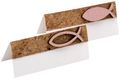 10 Tischkarten Namenskarten Fisch Rosa Holz Kork Tischdeko Kommunion Konfirmation Taufe 1